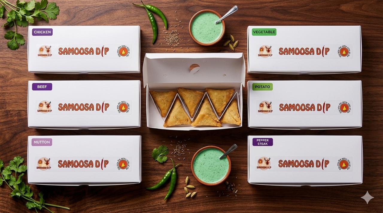 Variety of samoosas